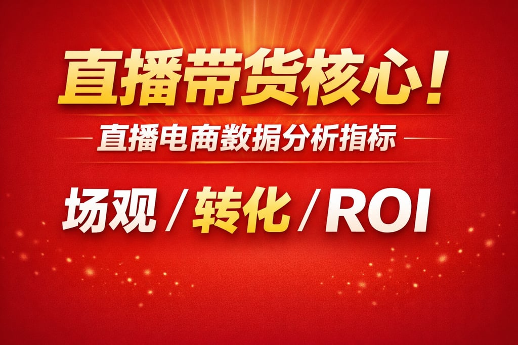 直播带货核心！直播电商数据分析指标，场观 / 转化 / ROI